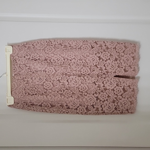 H&M Size 4 Dusty Rose Lace Pencil Skirt. Mini Lining, Gently Used Condition - Picture 2 of 9